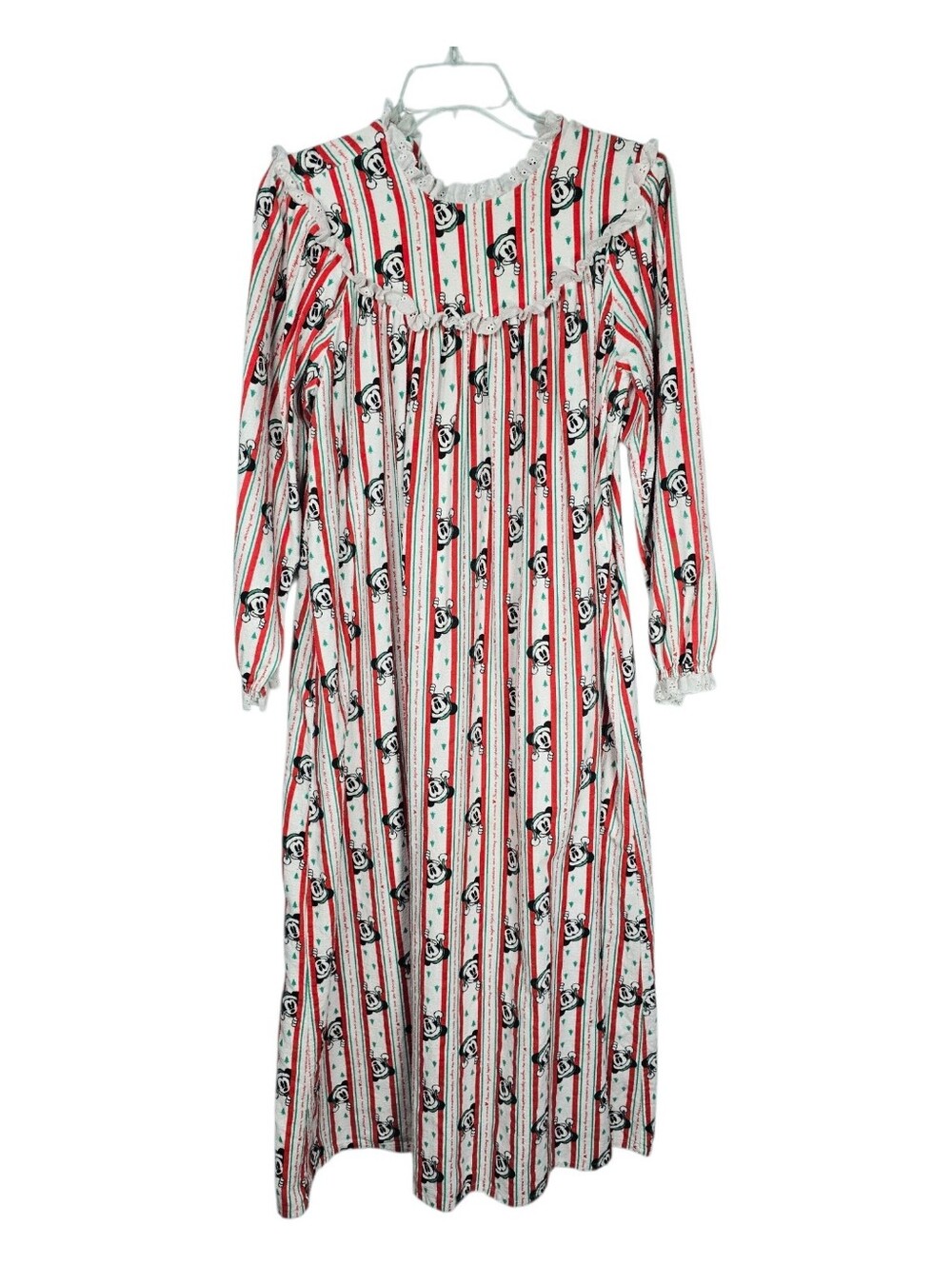 Disney 90's Nightgown‎ Mickey Flannel Twas the Night Before Christmas Women L*